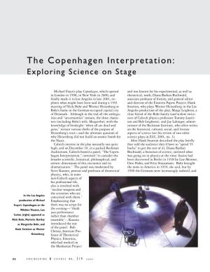 The Copenhagen Interpretation: Exploring Science on Stage