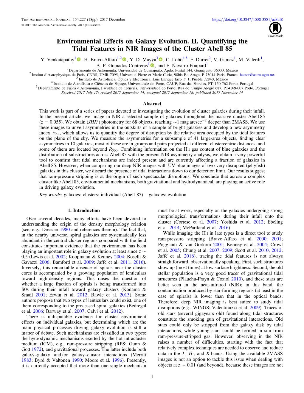 Environmental Effects on Galaxy Evolution. II. Quantifying the Tidal Features in NIR Images of the Cluster Abell 85