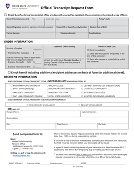 Official Transcript Request Form