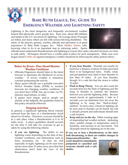 Guide to Emergency Weather & Lightning Safety