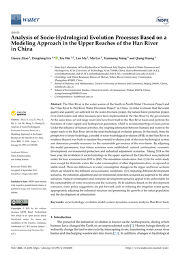 Analysis of Socio-Hydrological Evolution Processes Based on a Modeling Approach in the Upper Reaches of the Han River in China