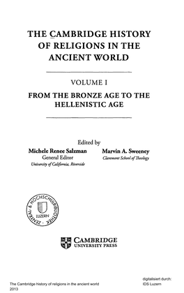 The Cambridge History of Religions in the Ancient World