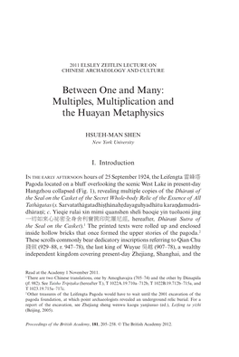Between One and Many: Multiples, Multiplication and the Huayan Metaphysics