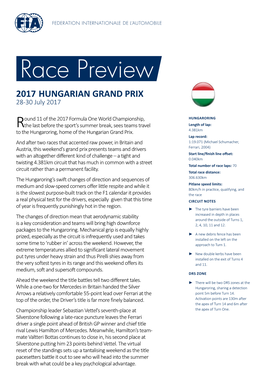 2017 HUNGARIAN GRAND PRIX 28-30 July 2017