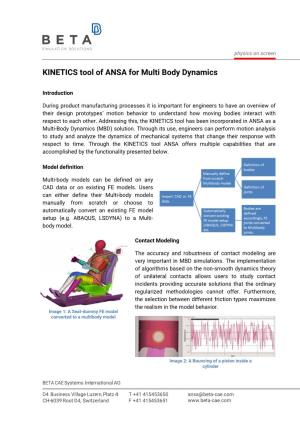 KINETICS Tool of ANSA for Multi Body Dynamics