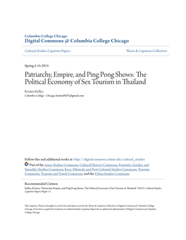 The Political Economy of Sex Tourism in Thailand Kristen Kelley Columbia College - Chicago, Kristen9207@Gmail.Com