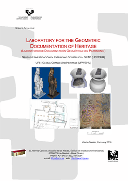 Laboratory for the Geometric Documentation of Heritage (Laboratorio De Documentación Geométrica Del Patrimonio)