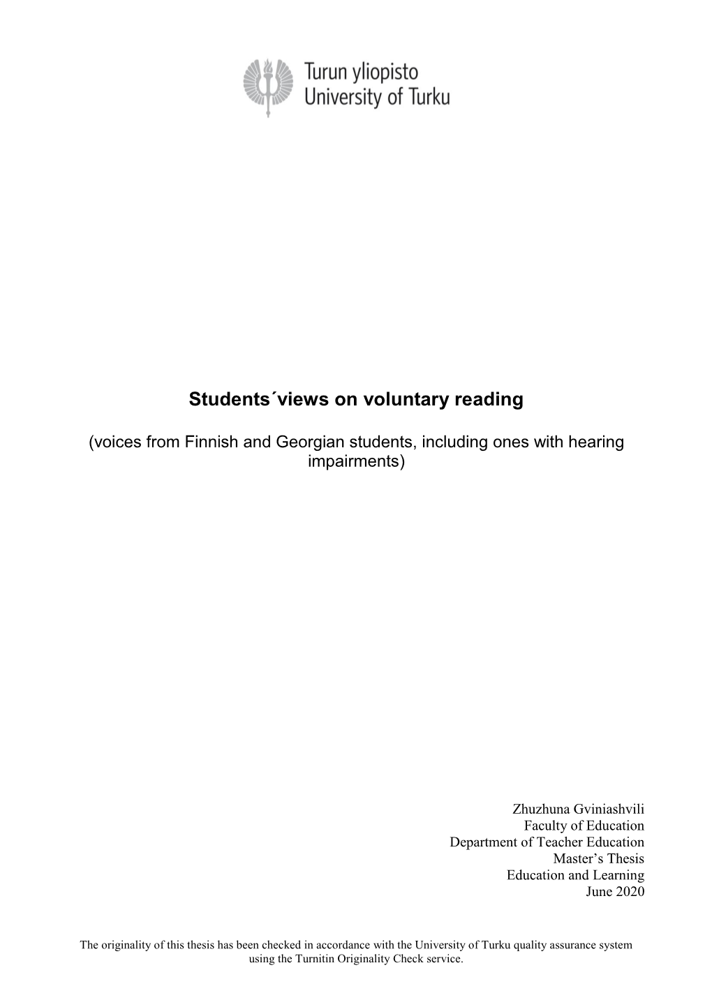 Students´Views on Voluntary Reading