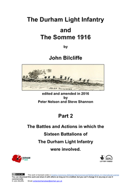 The Durham Light Infantry and the Somme 1916