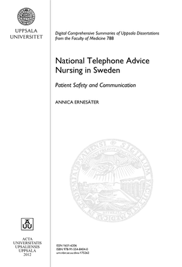 National Telephone Advice Nursing in Sweden