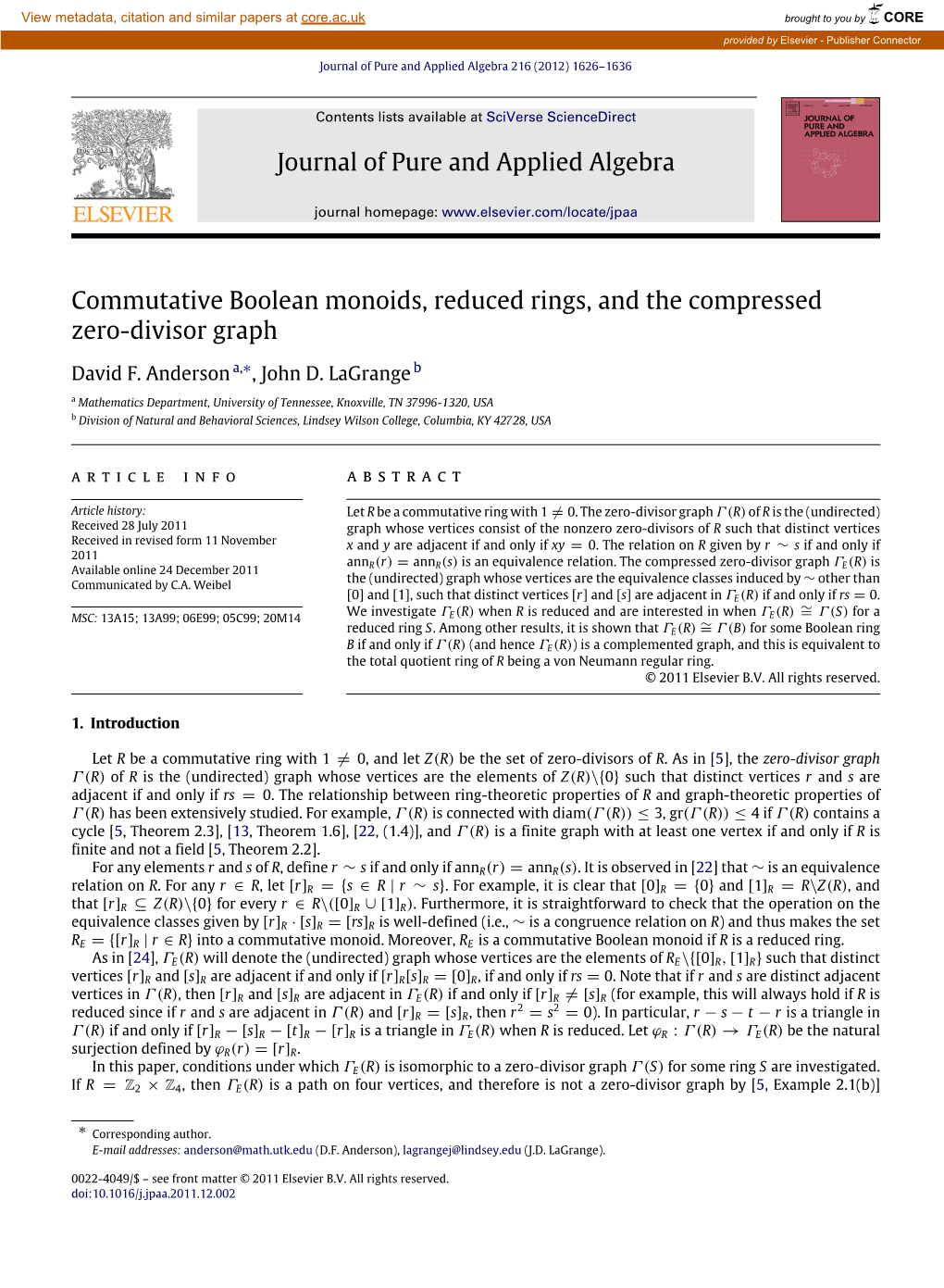 Commutative Boolean Monoids, Reduced Rings, and the Compressed Zero-Divisor Graph