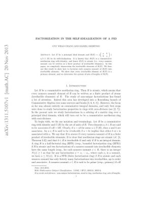 Factorization in the Self-Idealization of a Pid 3