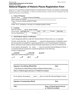 National Register of Historic Places Registration Form