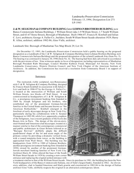 J. & W. Seligman & Company Building Designation Report