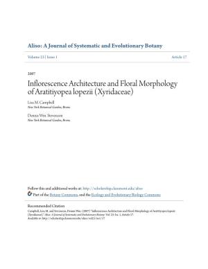 Inflorescence Architecture and Floral Morphology of Aratitiyopea Lopezii (Xyridaceae) Lisa M