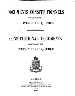 Documents Constitutionnels Constitutionl Documents
