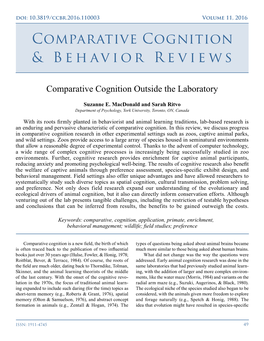 Comparative Cognition & Behavior Reviews