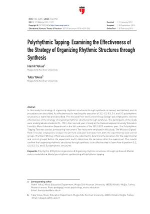 Polyrhythmic Tapping: Examining the Effectiveness of the Strategy of Organizing Rhythmic Structures Through Synthesis