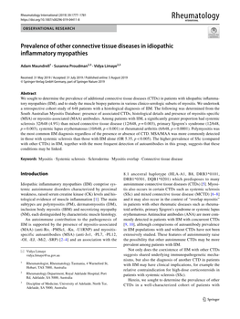 Prevalence of Other Connective Tissue Diseases in Idiopathic Inflammatory