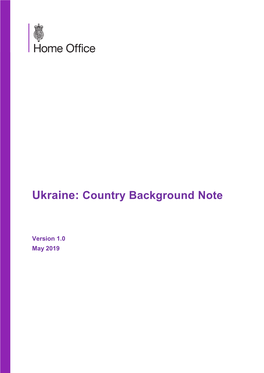Ukraine: Country Background Note