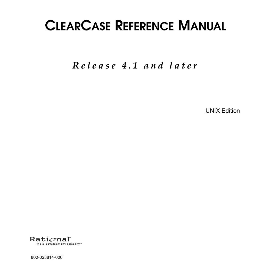 Clearcase Reference Manual