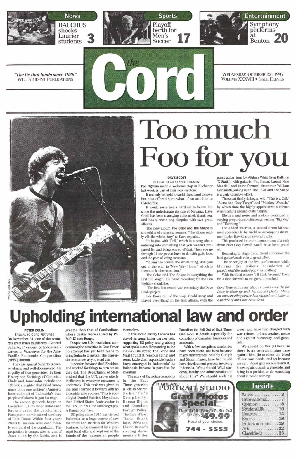 The Cord Weekly (October 22, 1997)