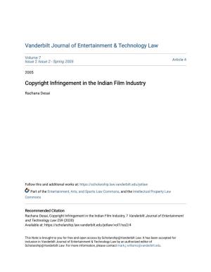 Copyright Infringement in the Indian Film Industry