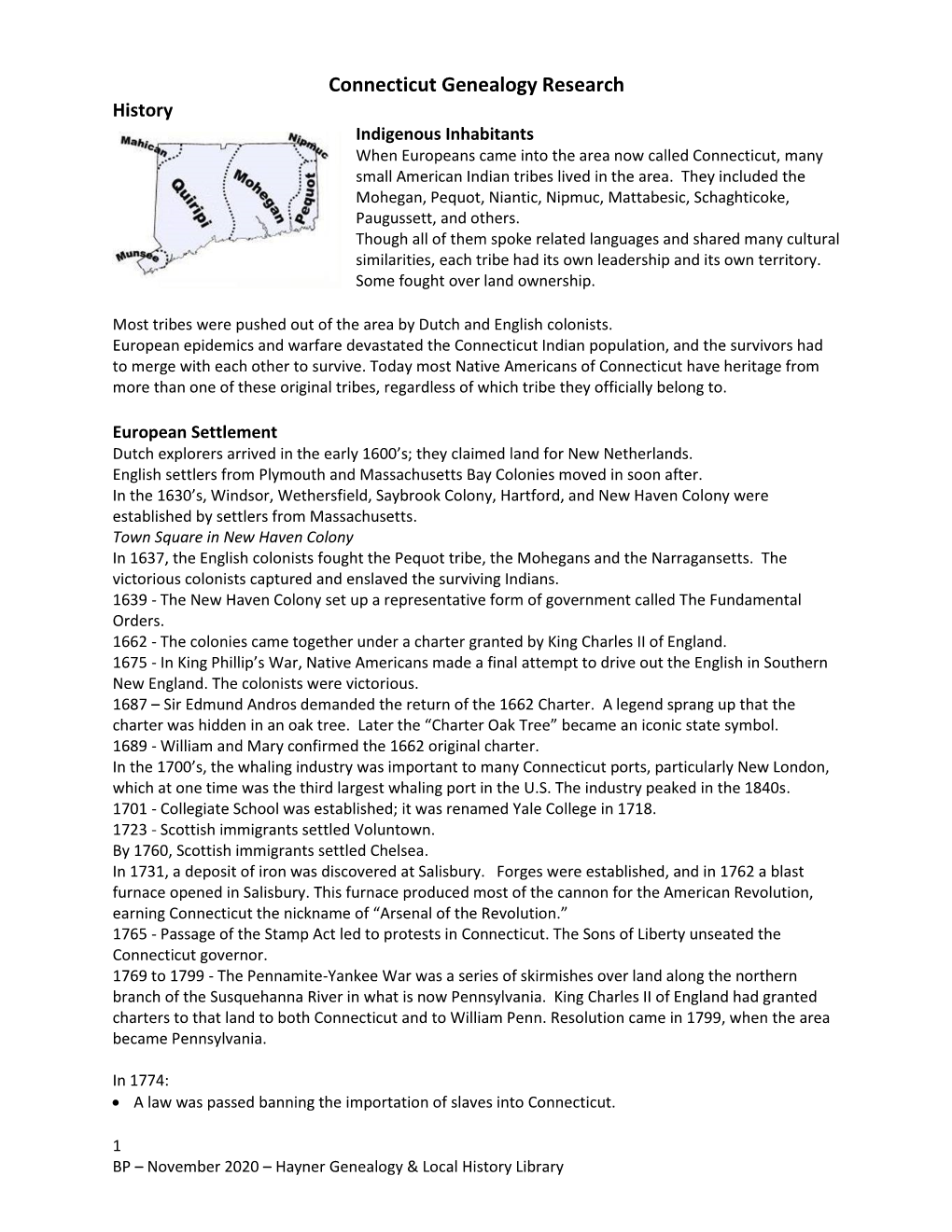 Connecticut Genealogy Research