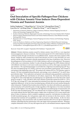 Oral Inoculation of Specific-Pathogen-Free Chickens