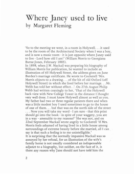 Where Janey Used to Live by Margaret Fleming