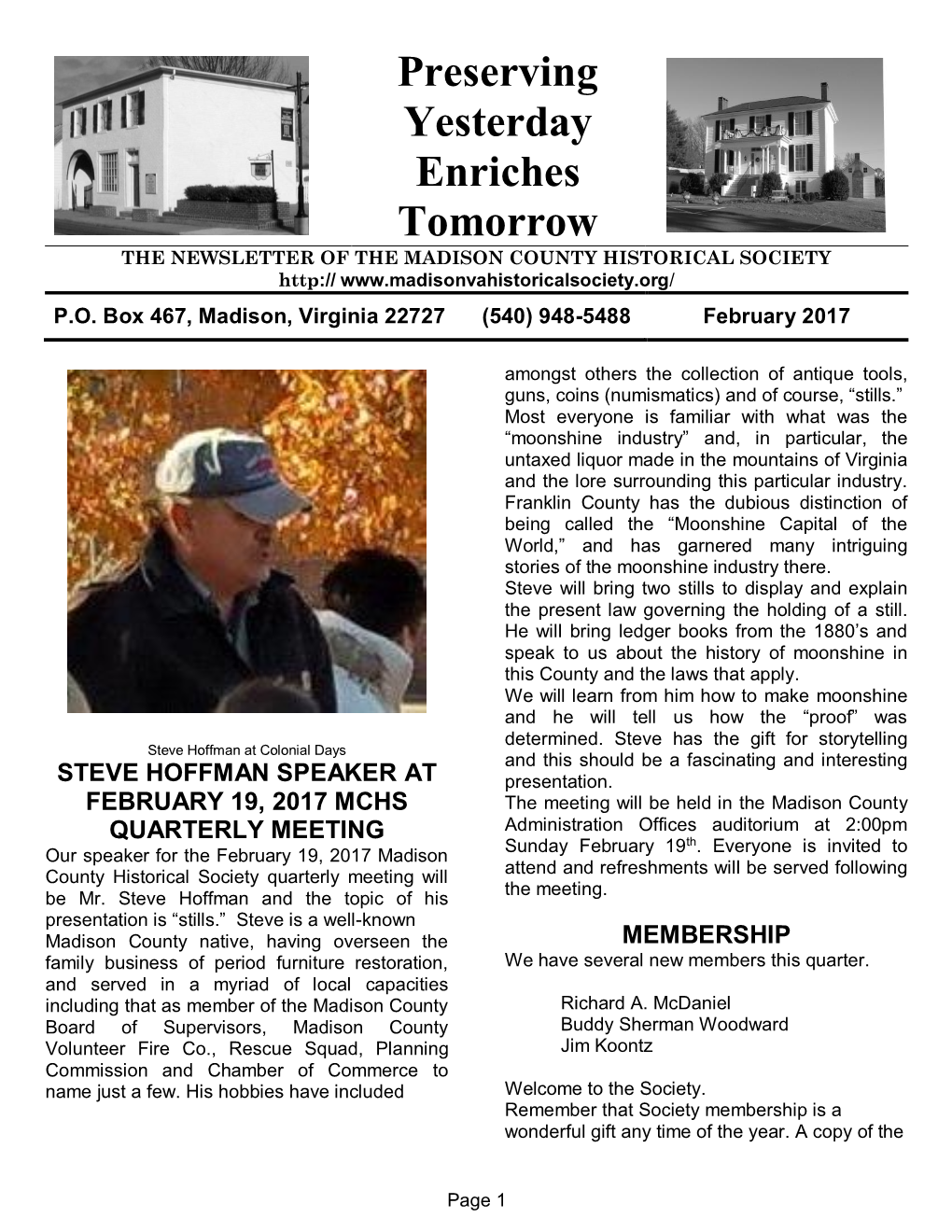 2017 February Newsletter