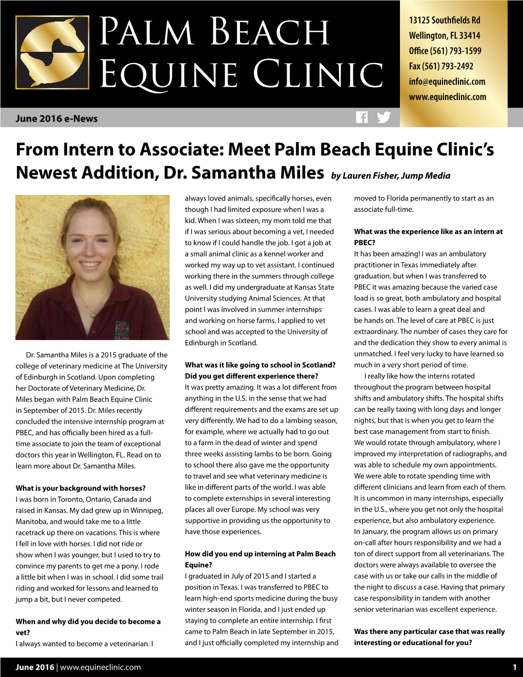 Meet Palm Beach Equine Clinic's Newest Addition, Dr. Samantha