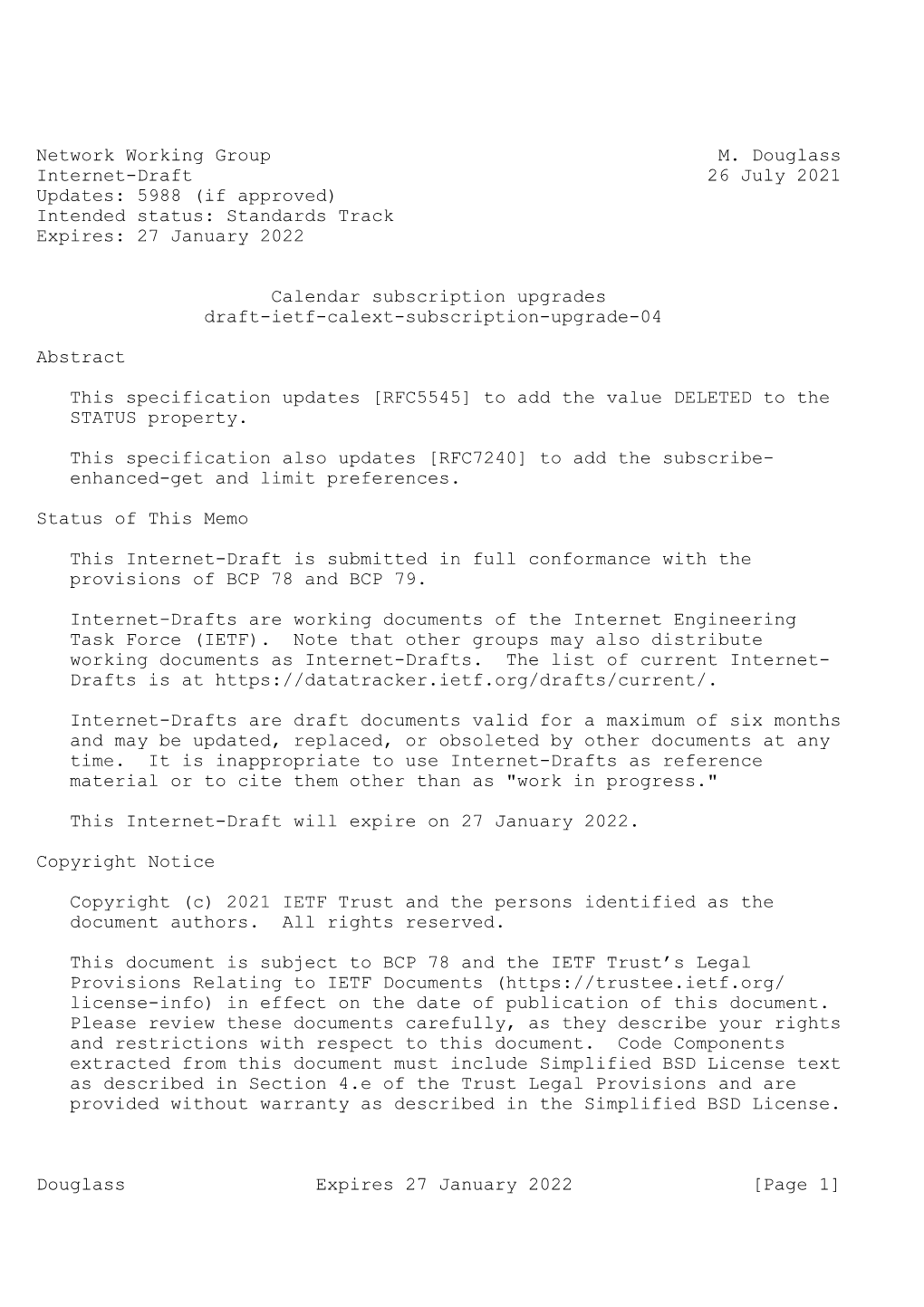 Network Working Group M. Douglass Internet-Draft 26 July 2021 Updates: 5988 (If Approved) Intended Status: Standards Track Expires: 27 January 2022