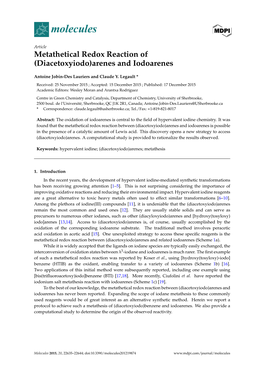 Metathetical Redox Reaction of (Diacetoxyiodo)Arenes and Iodoarenes
