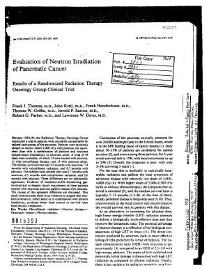 Evaluation of Neutron Irradiation of Pancreatic Cancer