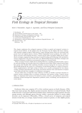 Fish Ecology in Tropical Streams
