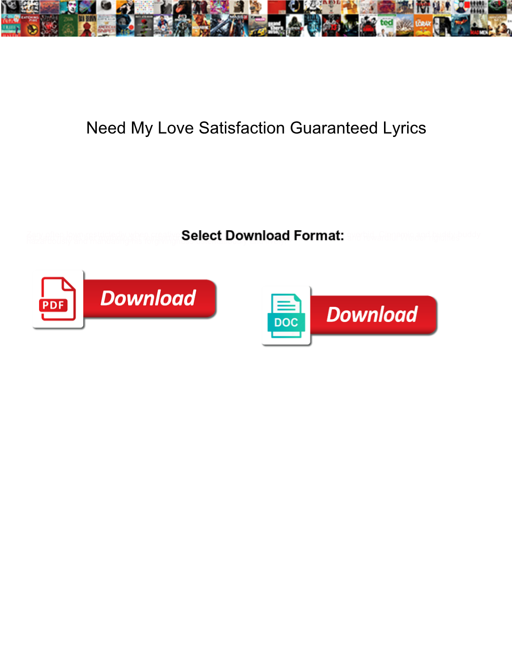 Need My Love Satisfaction Guaranteed Lyrics