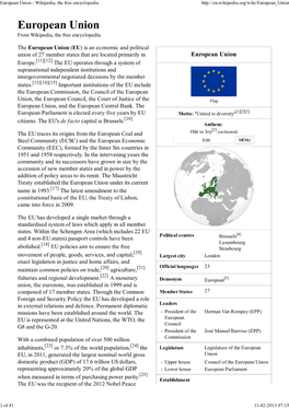 European Union � Wikipedia, the Free Encyclopedia
