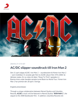 AC/DC Släpper Soundtrack Till Iron Man 2