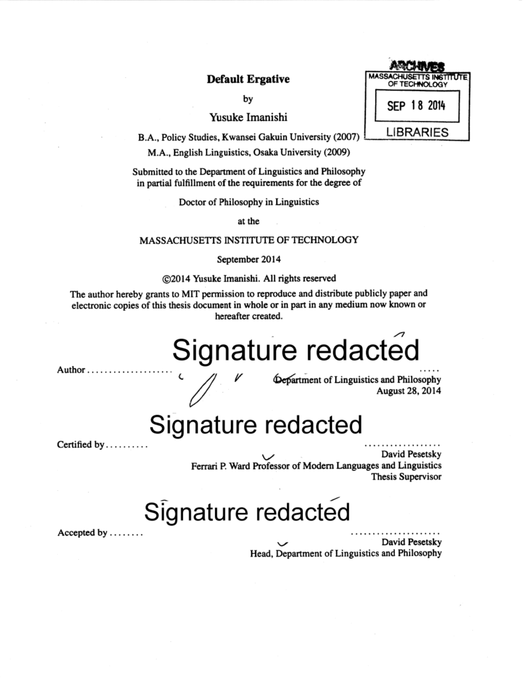 Signature Redacted Author