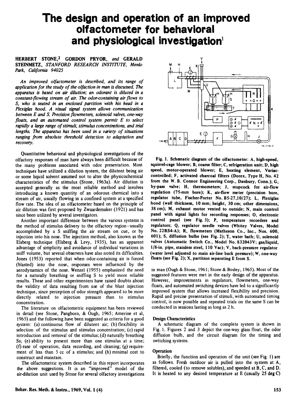 The Design and Operation of an Improved Olfactometer for Behavioral and Physiological Investigation1