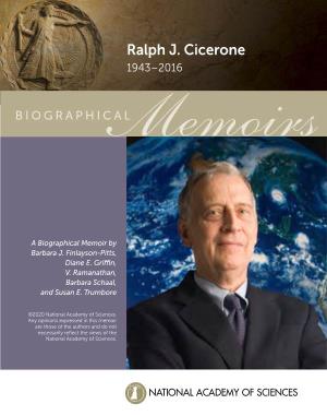 Ralph J. Cicerone 1943–2016