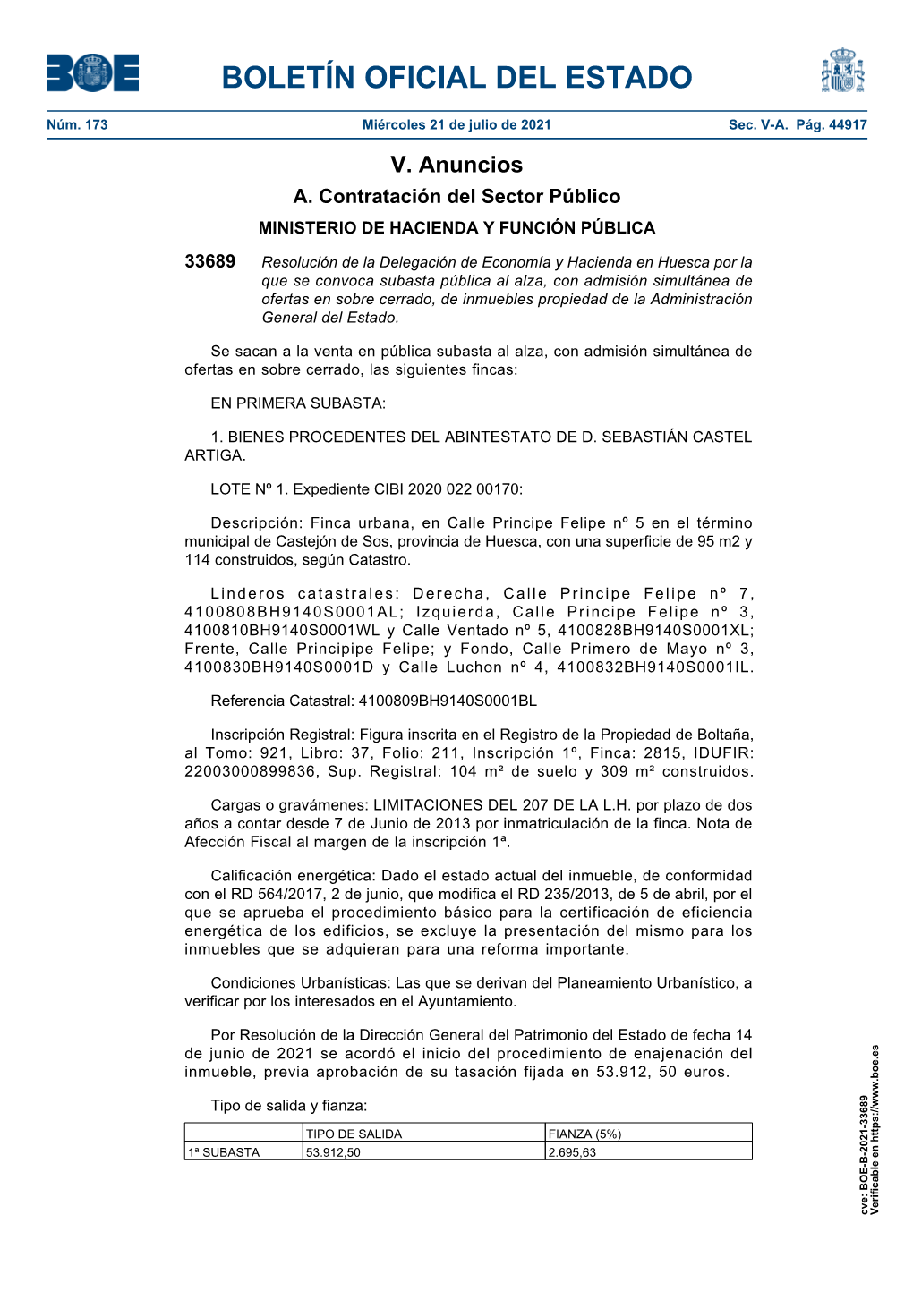 Anuncio 33689 Del BOE Núm. 173 De 2021