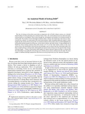 An Analytical Model of Iceberg Drift
