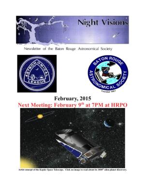 February 2015 BRAS Newsletter