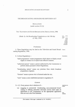Television and Sound Broadcasting Regulations, 1996