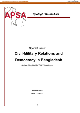 Civil-Military Relations and Democracy in Bangladeshi