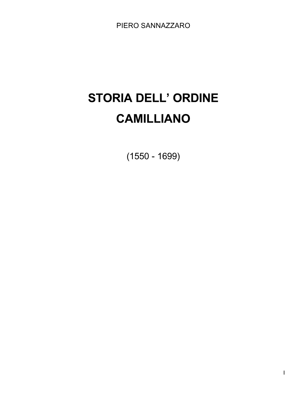 Storia Dell' Ordine Camilliano