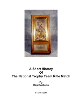 A Short History of the National Trophy Team Rifle Match