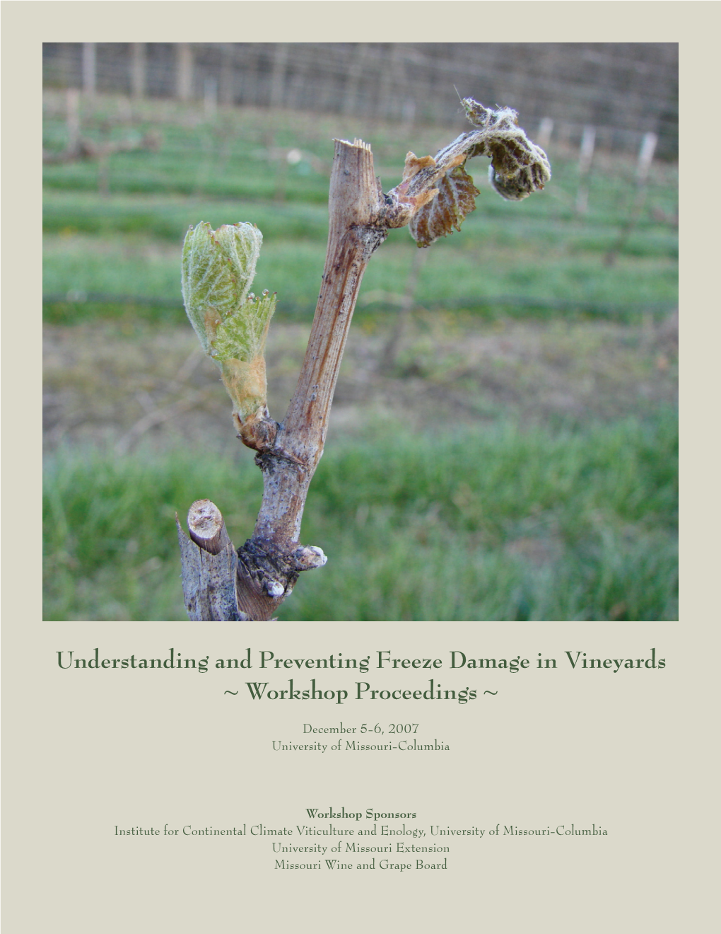 Understanding and Preventing Freeze Damage in Vineyards ~ Workshop Proceedings ~